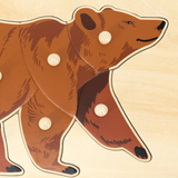 Viga Bear, Wild Animals, 8 Piece Knob Puzzle, Montessori Wooden Toy, Develops Sensory, Cognitive & Fine Motor Skills, Non-Toxic & Eco-friendly Kids Educational Toy, Suitable for Children Aged 18M+