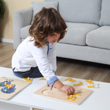 Viga Dog, Farm Animals, 8 Piece Knob Puzzle, Montessori Wooden Toy, Develops Sensory, Cognitive & Fine Motor Skills, Non-Toxic & Eco-friendly Kids Educational Toy, Suitable for Children Aged 18M+