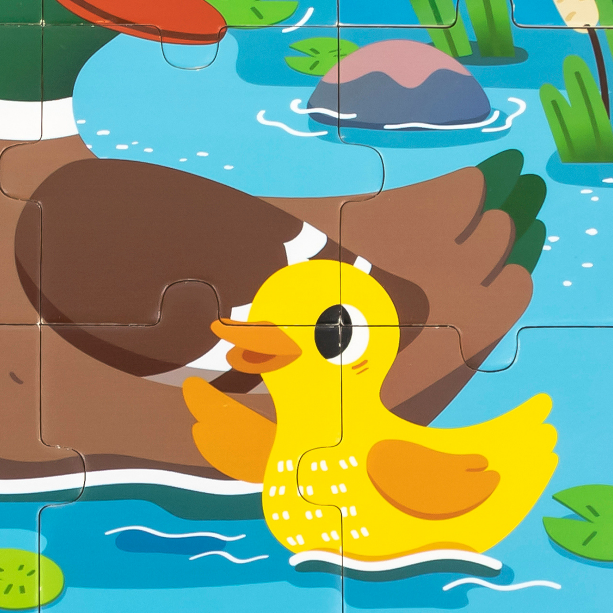 Viga Duck, 9 Piece Jigsaw Puzzle, Montessori Wooden Toy, Develops Sensory, Cognitive & Fine Motor Skills, Non-Toxic & Eco-friendly Kids Educational Toy, Suitable for Boys and Girls Aged 18M+