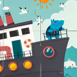 Viga Rhino on a Ship, 9 Piece Jigsaw Puzzle, Montessori Wooden Toy, Develops Sensory, Cognitive & Fine Motor Skills, Non-Toxic & Eco-friendly Kids Educational Toy, Suitable for Children Aged 18M+