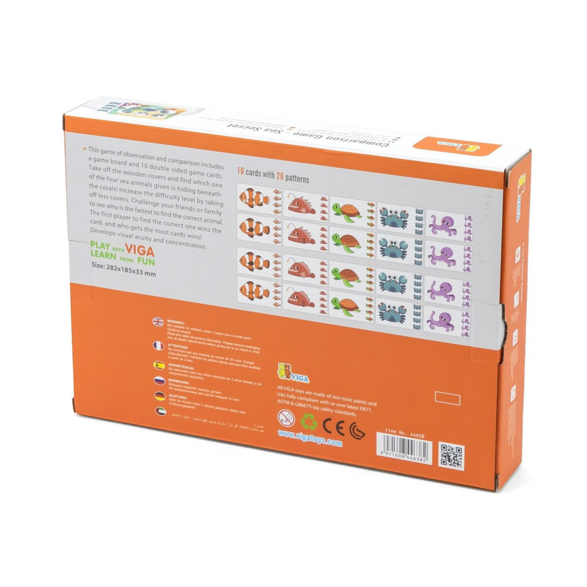 Viga Sea Secrets, Mix & Match, 10 Piece Knob Puzzle, Montessori Wooden Toy, Develops Sensory, Cognitive & Fine Motor Skills, Non-Toxic & Eco-friendly Kids Educational Toy, Suitable for Children 3Y+