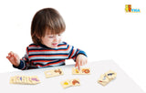 Viga Mom & Baby, 24 Piece Mix & Match Puzzle, Montessori Wooden Toy, Develops Sensory, Cognitive & Fine Motor Skills, Non-Toxic & Eco-friendly Kids Educational Toy, Suitable for Children Aged 18M+