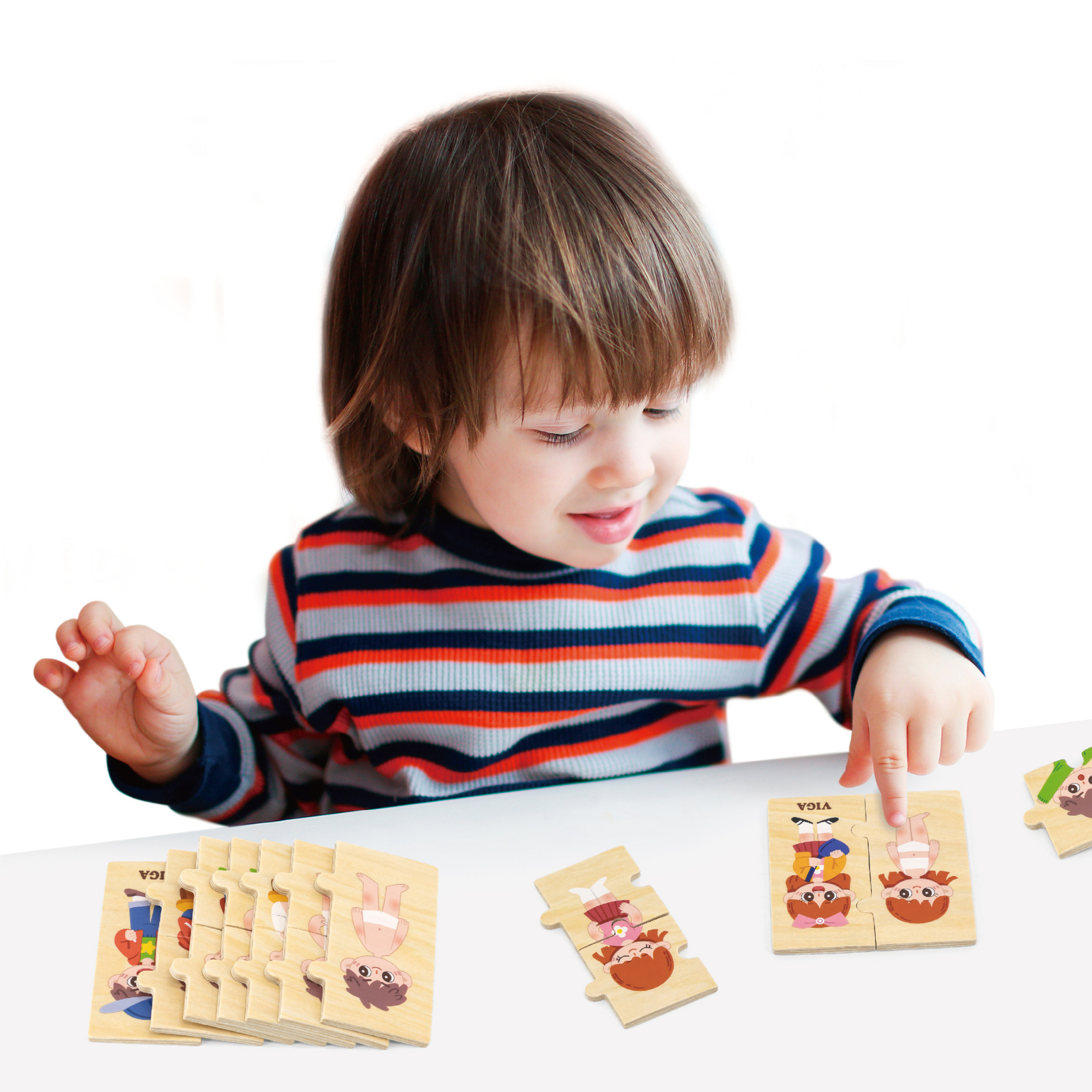 Viga Getting Dressed Connecting Game, 28 Piece Mix & Match Puzzle, Montessori Wooden Toy, Develops Sensory, Cognitive & Fine Motor Skills, Non-Toxic & Eco-friendly Kids Educational Toy, 18M+