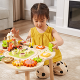 VIGA Farm-Themed Wooden Activity Table, Montessori Educational Toy with Train Track, Gears, Shape Sorter & Xylophone, Develops Fine Motor Skills, Logic & Creativity, for Boys & Girls Ages 18M+