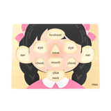 Viga Girls Face, 10 Piece Knob Puzzle, Montessori Wooden Toy, Develops Sensory, Cognitive & Fine Motor Skills, Non-Toxic & Eco-friendly Kids Educational Toy, Suitable for Boys and Girls Aged 18M+
