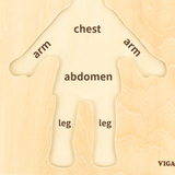 Viga Boys Body, 7 Piece Knob Puzzle, Montessori Wooden Toy, Develops Sensory, Cognitive & Fine Motor Skills, Non-Toxic & Eco-friendly Kids Educational Toy, Suitable for Boys and Girls Aged 18M+