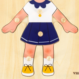 Viga Girls Body, 7 Piece Knob Puzzle, Montessori Wooden Toy, Develops Sensory, Cognitive & Fine Motor Skills, Non-Toxic & Eco-friendly Kids Educational Toy, Suitable for Boys and Girls Aged 18M+