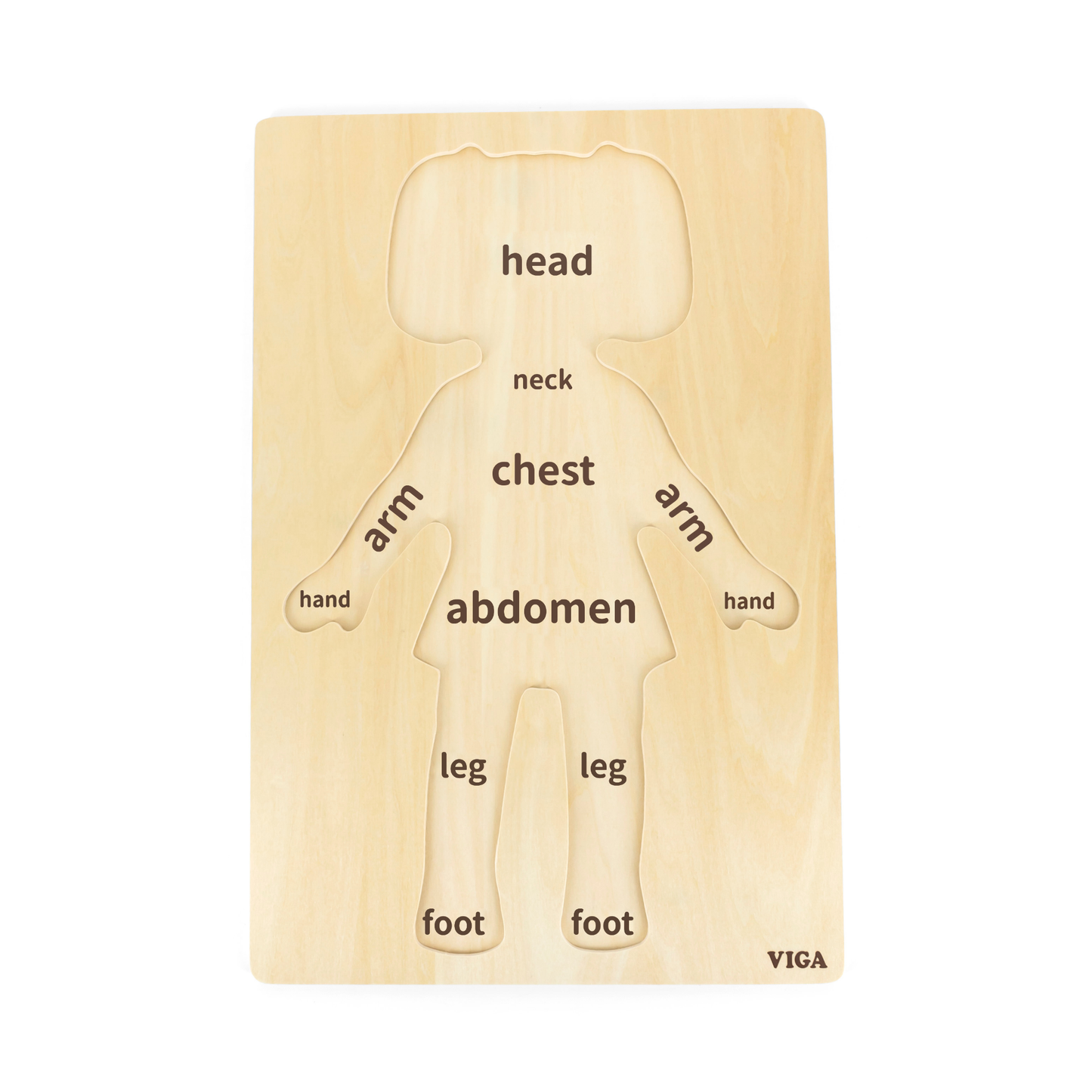 Viga Girls Body, 12 Piece Knob Puzzle, Montessori Wooden Toy, Develops Sensory, Cognitive & Fine Motor Skills, Non-Toxic & Eco-friendly Kids Educational Toy, Suitable for Boys and Girls Aged 18M+