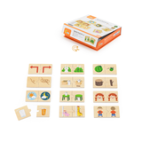 Viga Opposites, 24 Piece Mix & Match Puzzle, Montessori Wooden Toy, Develops Sensory, Cognitive & Fine Motor Skills, Non-Toxic & Eco-friendly Kids Educational Toy, Suitable for Children Aged 18M+