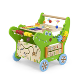 Viga Crocodile Toddler Activity Walker, 1 Piece Multifunctional Montessori Wooden Toy, Develops Motor Skills, Balance & Sensory Exploration, Non-Toxic & Eco-Friendly Educational Push Toy, Ages 1+