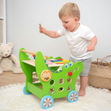 Viga Crocodile Toddler Activity Walker, 1 Piece Multifunctional Montessori Wooden Toy, Develops Motor Skills, Balance & Sensory Exploration, Non-Toxic & Eco-Friendly Educational Push Toy, Ages 1+