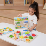 Viga Modes of Transport, 7 Piece Block Puzzle, Montessori Wooden Toy, Develops Sensory, Cognitive & Fine Motor Skills, Non-Toxic & Eco-friendly Kids Educational Toy, Suitable for Children Aged 18M+