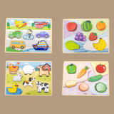 Viga Vegetables, 7 Piece Block Puzzle, Montessori Wooden Toy, Develops Sensory, Cognitive & Fine Motor Skills, Non-Toxic & Eco-friendly Kids Educational Toy, Suitable for Boys and Girls Aged 18M+