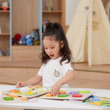 Viga Fruits, 7 Piece Block Puzzle, Montessori Wooden Toy, Develops Sensory, Cognitive & Fine Motor Skills, Non-Toxic & Eco-friendly Kids Educational Toy, Suitable for Boys and Girls Aged 18M+