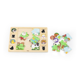 Viga Barn Animals, 17 Piece Jigsaw Puzzle, Montessori Wooden Toy, Develops Sensory, Cognitive & Fine Motor Skills, Non-Toxic & Eco-friendly Kids Educational Toy, Suitable for Boys and Girls Aged 18M+