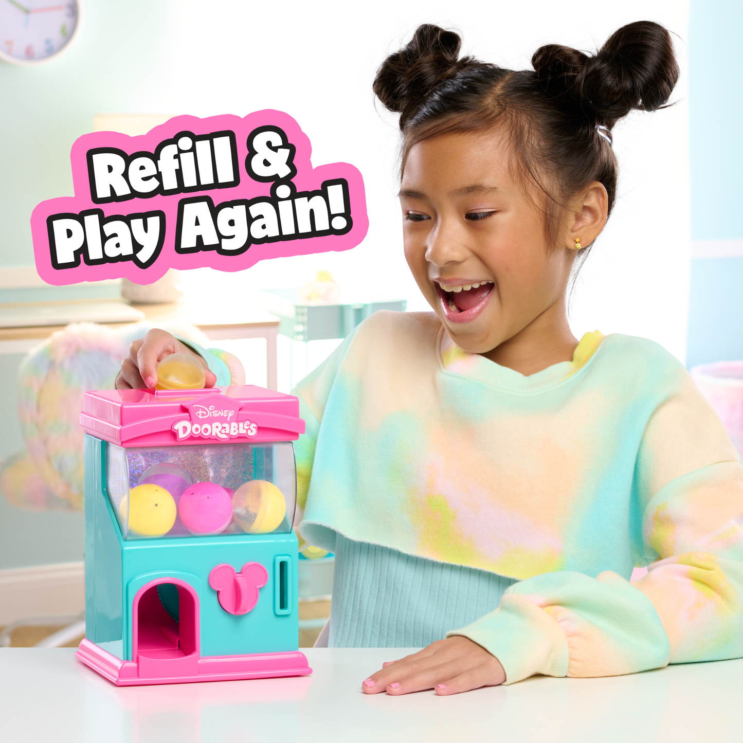 Disney Doorables Squish’Alots Squish Machine with 6 Collectible Blind Bag Mini Action Figures, 1 Inch (2.5 cm) Toy Figurines, Officially Licensed Kids Toy for Ages 5 & Up by Just Play
