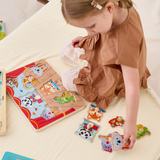 Viga Wild Animals Music Concert, 7 Piece Knob Puzzle with Sound, Montessori Wooden Toy, Develops Sensory, Cognitive & Fine Motor Skills, Non-Toxic & Eco-friendly Kids Educational Toy, 18M+
