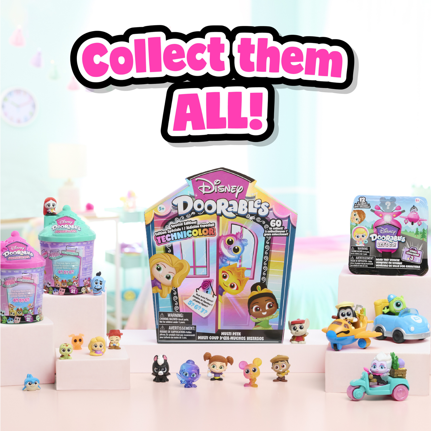 Disney Doorables Let's Go Series 3 "Road Trip Vehicles" Collectible Mini Action Figures, 1.5 Inch (3.8 cm) Toy Figurines & Vehicle Playset, Officially Licensed Kids Toy for Ages 5 & Up by Just Play