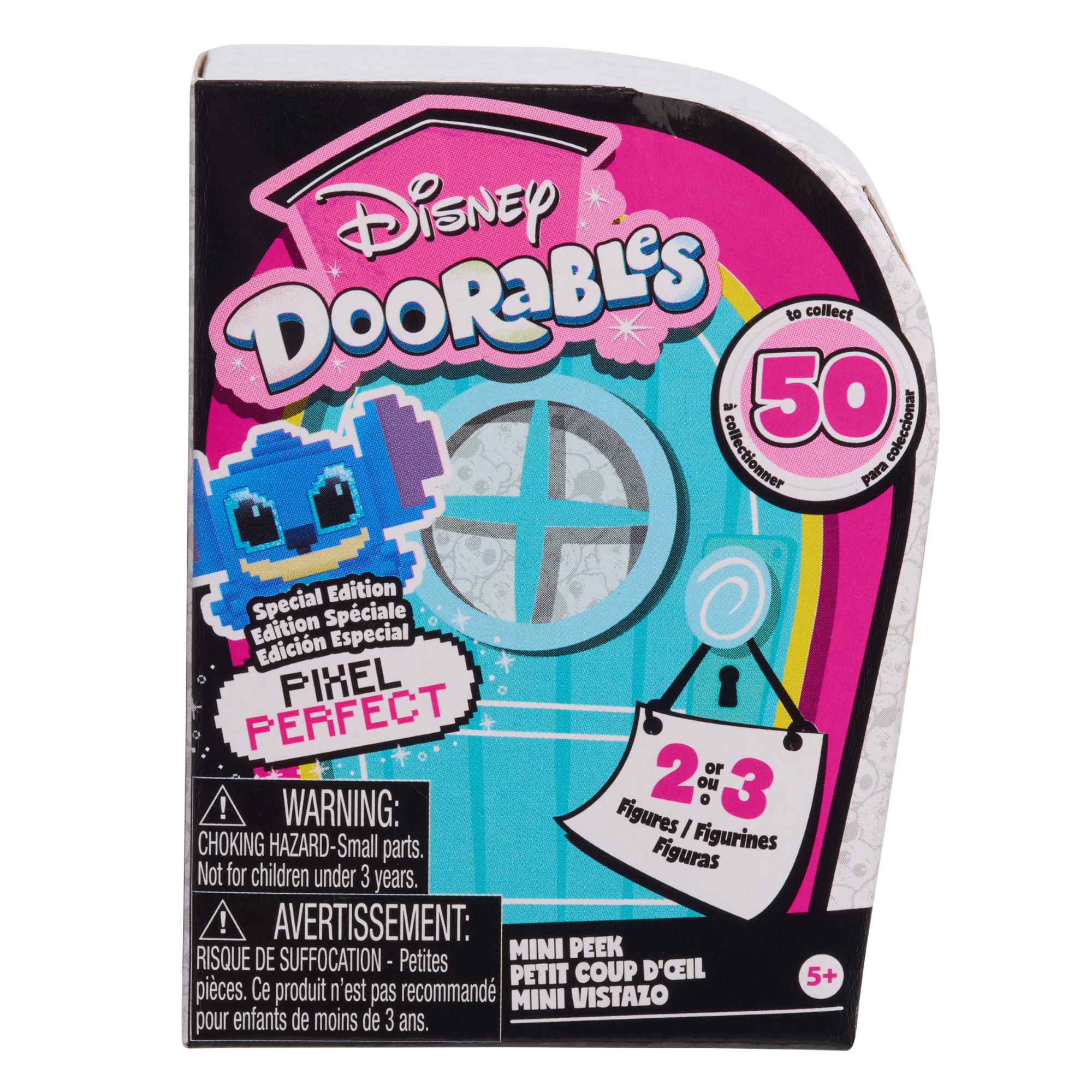 Disney Doorables Mini Peek Pixel Perfect Collectible Mini Action Figures, 1.5 Inch (3.8 cm) Toy Figurines, Includes 2-3 Figures Per Box, Officially Licensed Kids Toy for Ages 5 & Up by Just Play