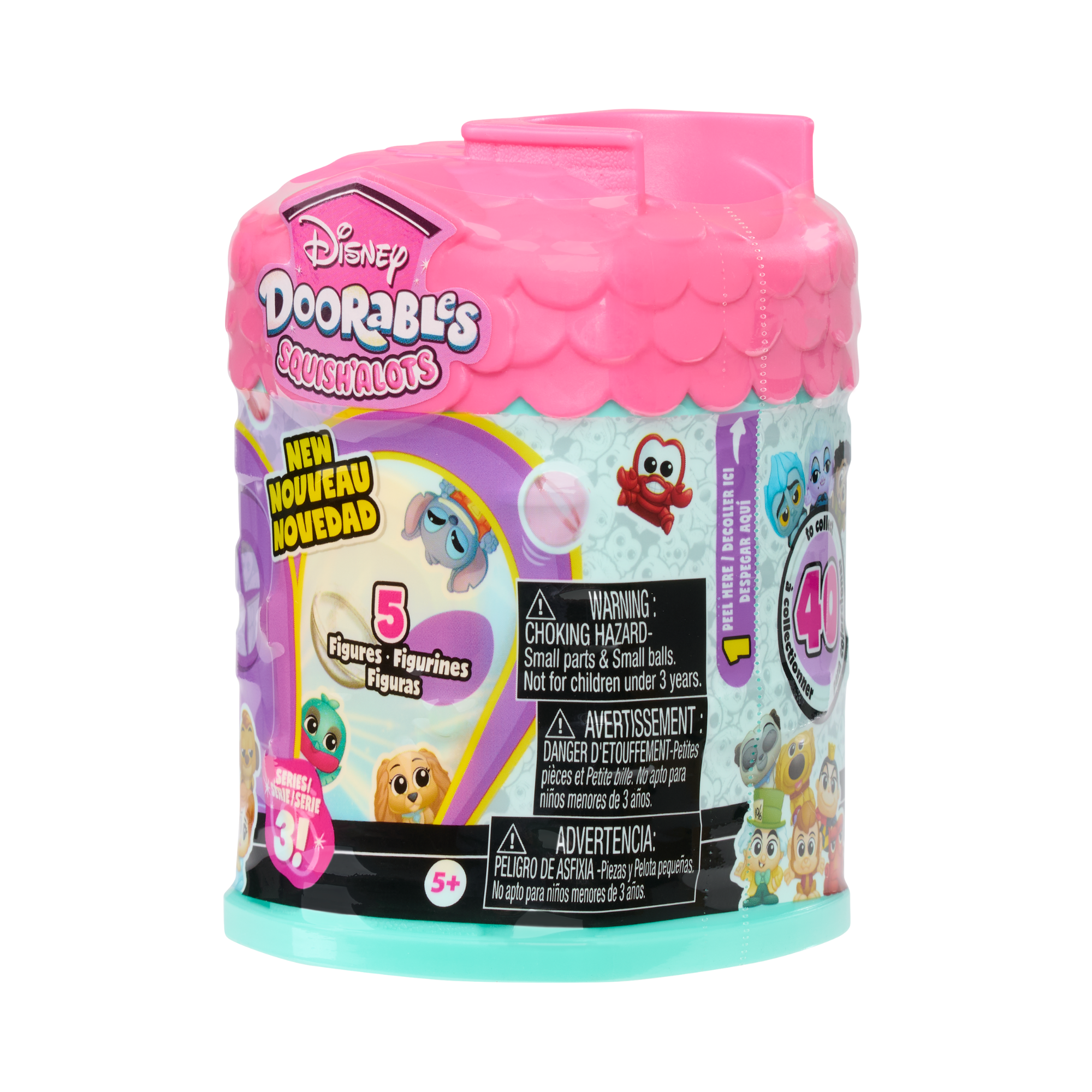 Disney Doorables Squish’Alots Series 3 with 5 Collectible Blind Bag Mini Action Figures, 1 Inch (2.5 cm) Movie Character Toy Figurines, Officially Licensed Kids Toy for Ages 5 & Up by Just Play