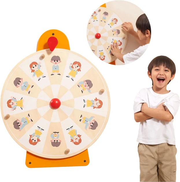 VIGA Wooden Wall Toy – Emotion & Movement Turntable, Montessori Educational Activity Board, Builds Emotional Intelligence, Focus & Motor Skills, Eco-Friendly & Non-Toxic, for Boys & Girls Ages 18M+