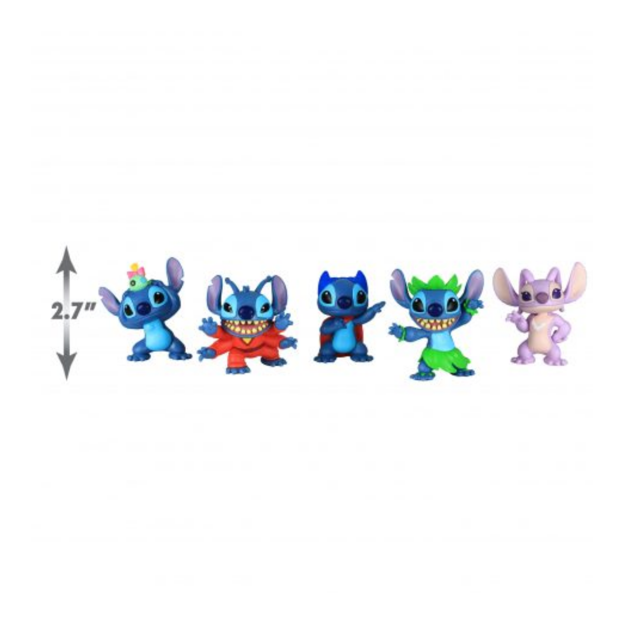 Disney Lilo & Stitch 2.7" Inch (7 cm) 5 Piece Collectible Stitch Figure Set, Officially Licensed Kids Toys By Just Play, Suitable for Children, Boys and Girls, Aged 3 Years+