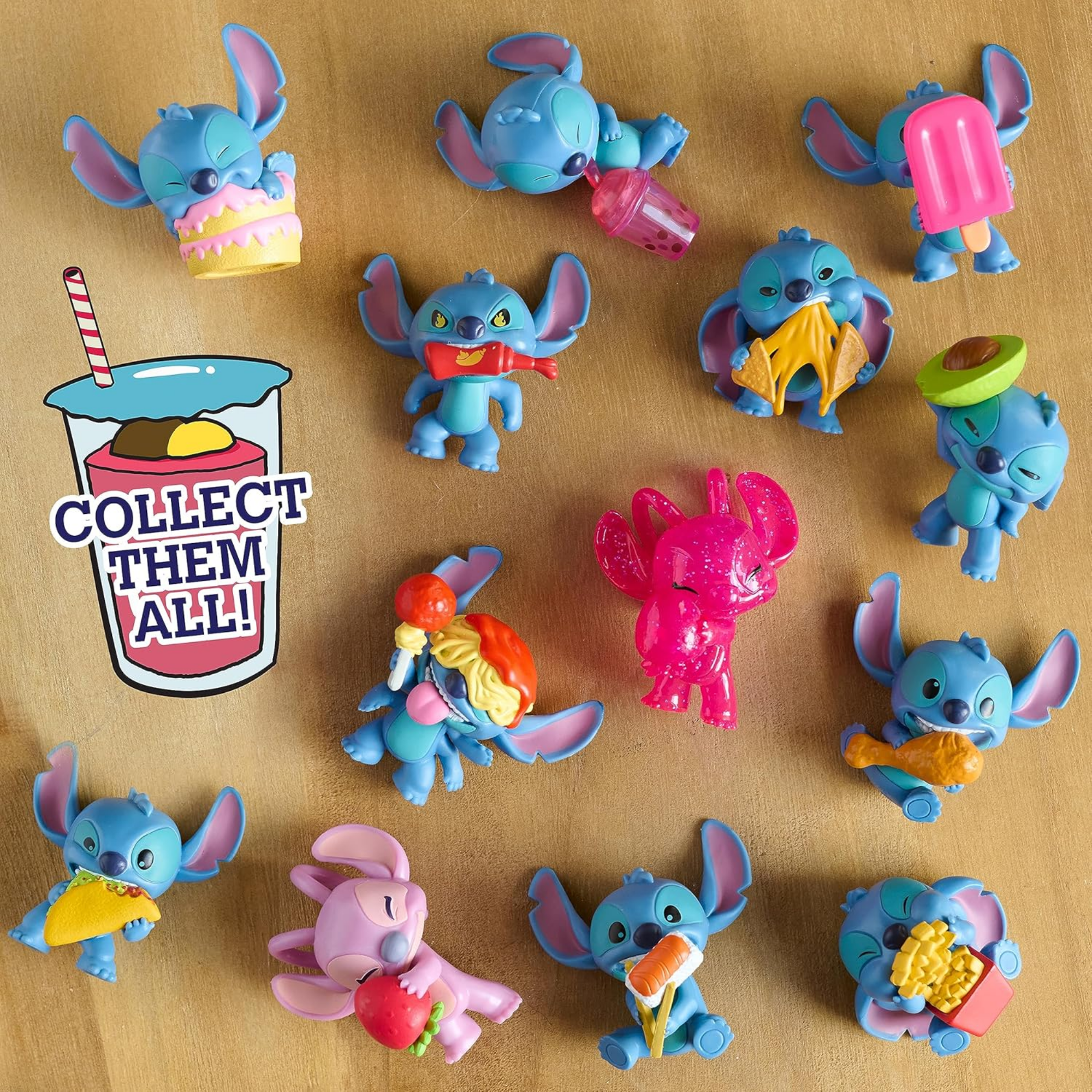 Disney Lilo & Stitch Feed Me Series, 2" Inch (5 cm) 1 Piece Mystery Collectible Stitch Figure, Officially Licensed Kids Toys By Just Play, 13 to Collect, for Children, Boys and Girls, Aged 3 Years+