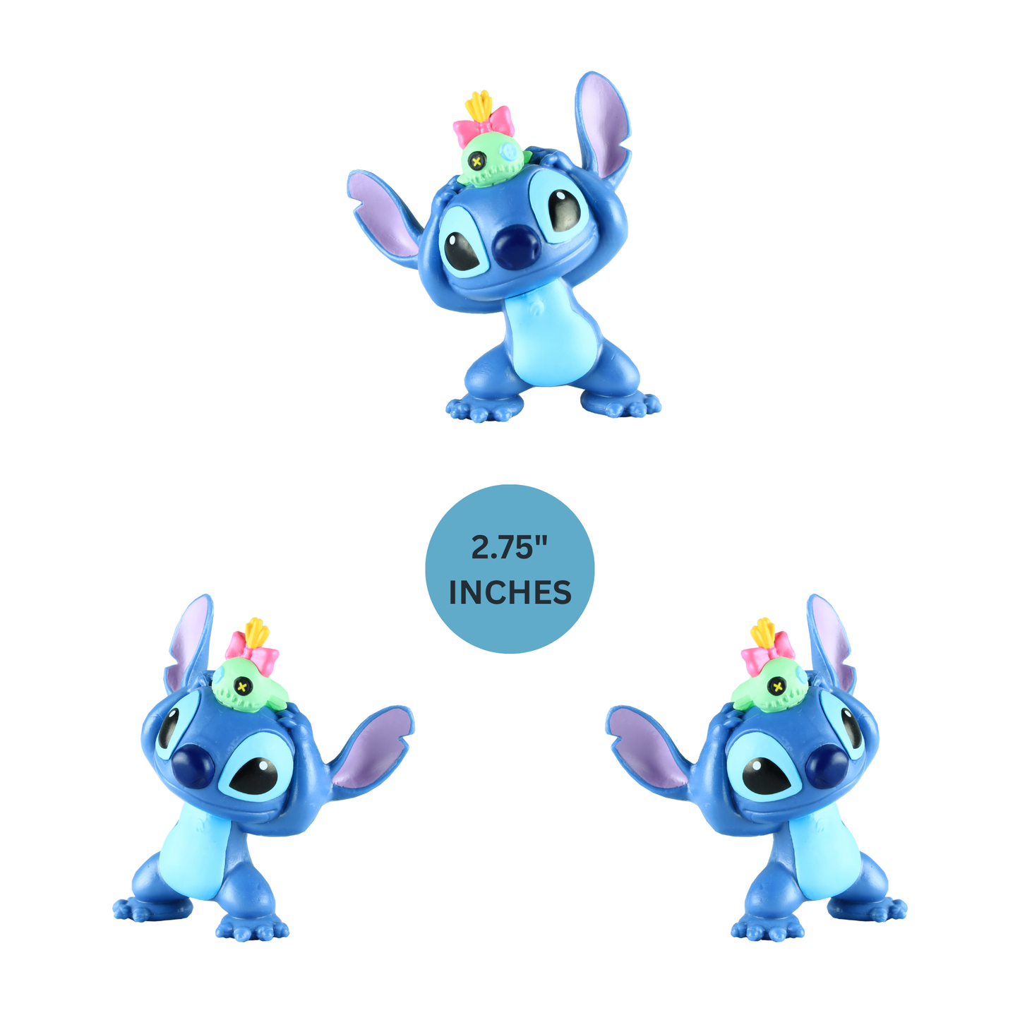 Disney Lilo & Stitch 2.75" Inch (7 cm) 2 Piece Collectible Stitch Figure Set, Officially Licensed Kids Toys by Just Play, Style 1, Suitable for Children, Boys and Girls, Aged 3 Years+