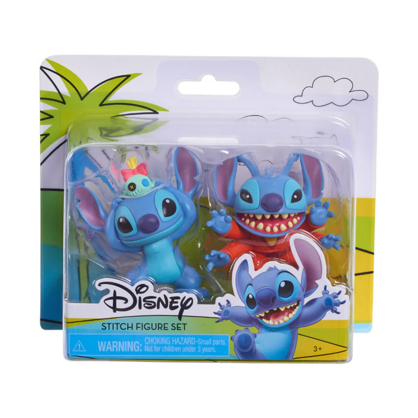 Disney Lilo & Stitch 2.75" Inch (7 cm) 2 Piece Collectible Stitch Figure Set, Officially Licensed Kids Toys by Just Play, Style 2, Suitable for Children, Boys and Girls, Aged 3 Years+