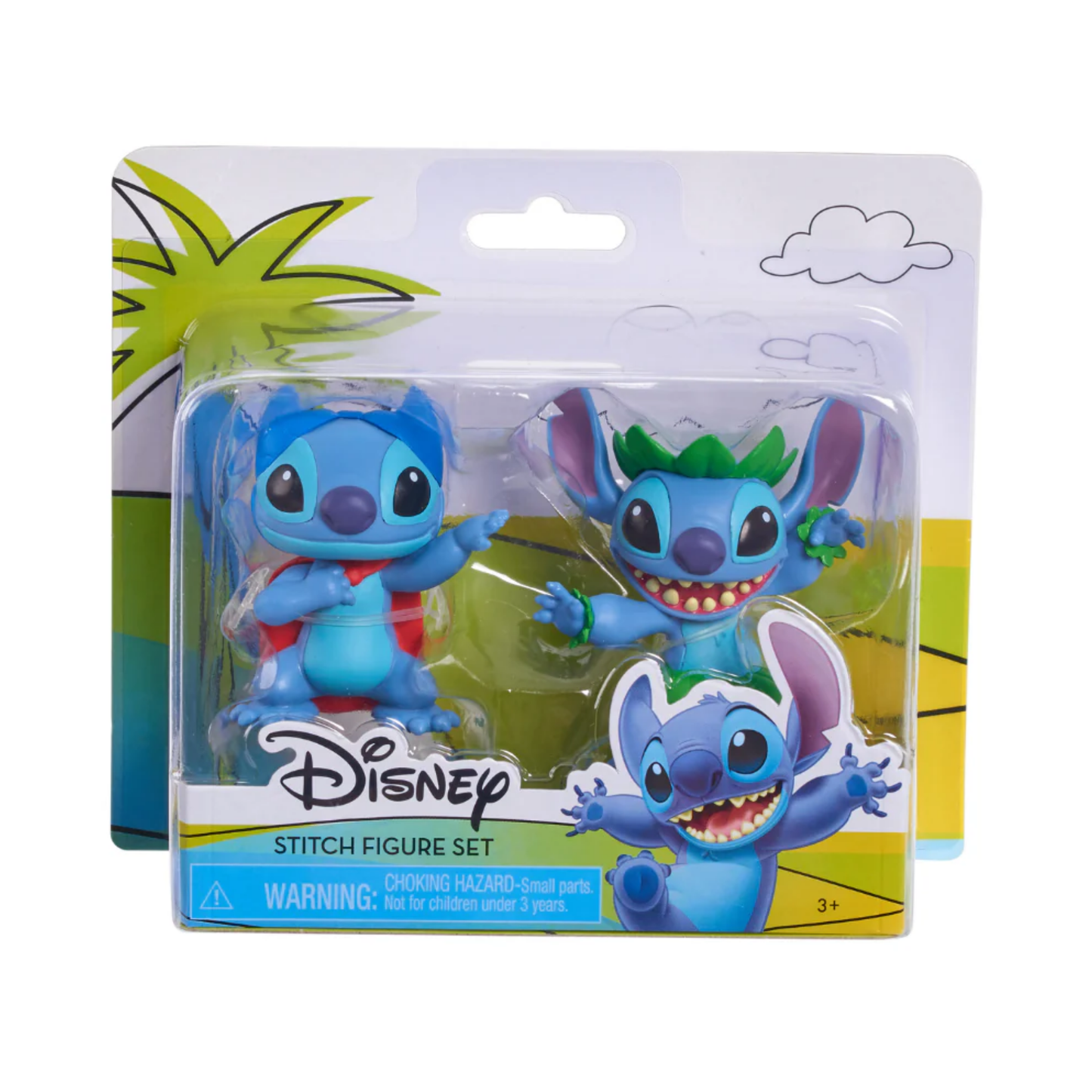 Disney Lilo & Stitch 2.75" Inch (7 cm) 2 Piece Collectible Stitch Figure Set, Officially Licensed Kids Toys by Just Play, Style 2, Suitable for Children, Boys and Girls, Aged 3 Years+