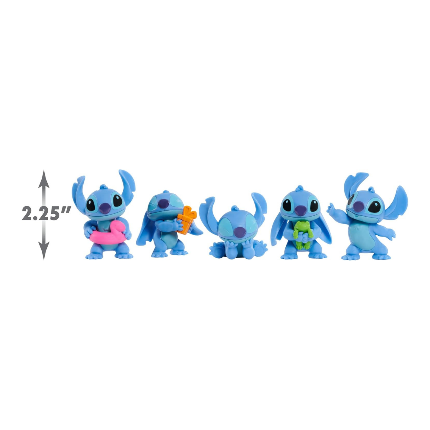 Disney Lilo & Stitch 2.25" Inch (6 cm) 5 Piece Collectible Stitch Figure Set, Officially Licensed Kids Toys by Just Play, Style 1, Suitable for Children, Boys and Girls, Aged 3 Years+
