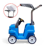 Step2 Side-By-Side SUV, Dual Seater Kids Push Car with Canopy, Easy to Store Ride On Toy with Seatbelt, Horn and Under Seat Storage, Suitable for Children both Boys and Girls Aged 18m and Above, Blue, Grey