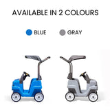 Step2 Side-By-Side SUV, Dual Seater Kids Push Car with Canopy, Easy to Store Ride On Toy with Seatbelt, Horn and Under Seat Storage, Suitable for Children both Boys and Girls Aged 18m and Above, Blue, Grey