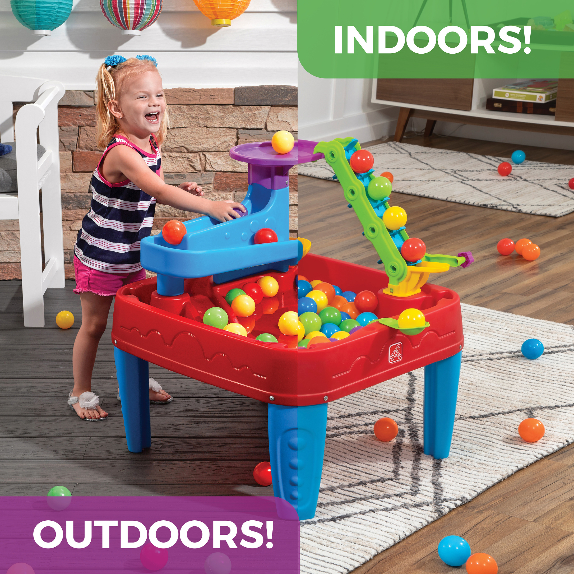 Step2 Stem Discovery Ball Table, Indoor and Outdoor Sensory Playset, Activity Toy with 10 Piece Accessories Including Balls, STEM Toy and Activity Centre, Suitable for Kids both Boys and Girls Aged 3+