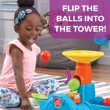 Step2 Ball Buddies Tunnel Tower, Indoor and Outdoor Sensory Play Table, Activity Toy with 12 Piece Accessories Including Balls, STEM Toy and Activity Centre, Suitable for Boys and Girls Aged 1+