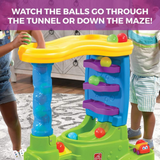 Step2 Ball Buddies Double Drop HQ, Indoor and Outdoor Sensory Play Table, Activity Toy with 12 Piece Accessories Including Balls, STEM Toy and Activity Centre, Suitable for Boys and Girls Aged 1+