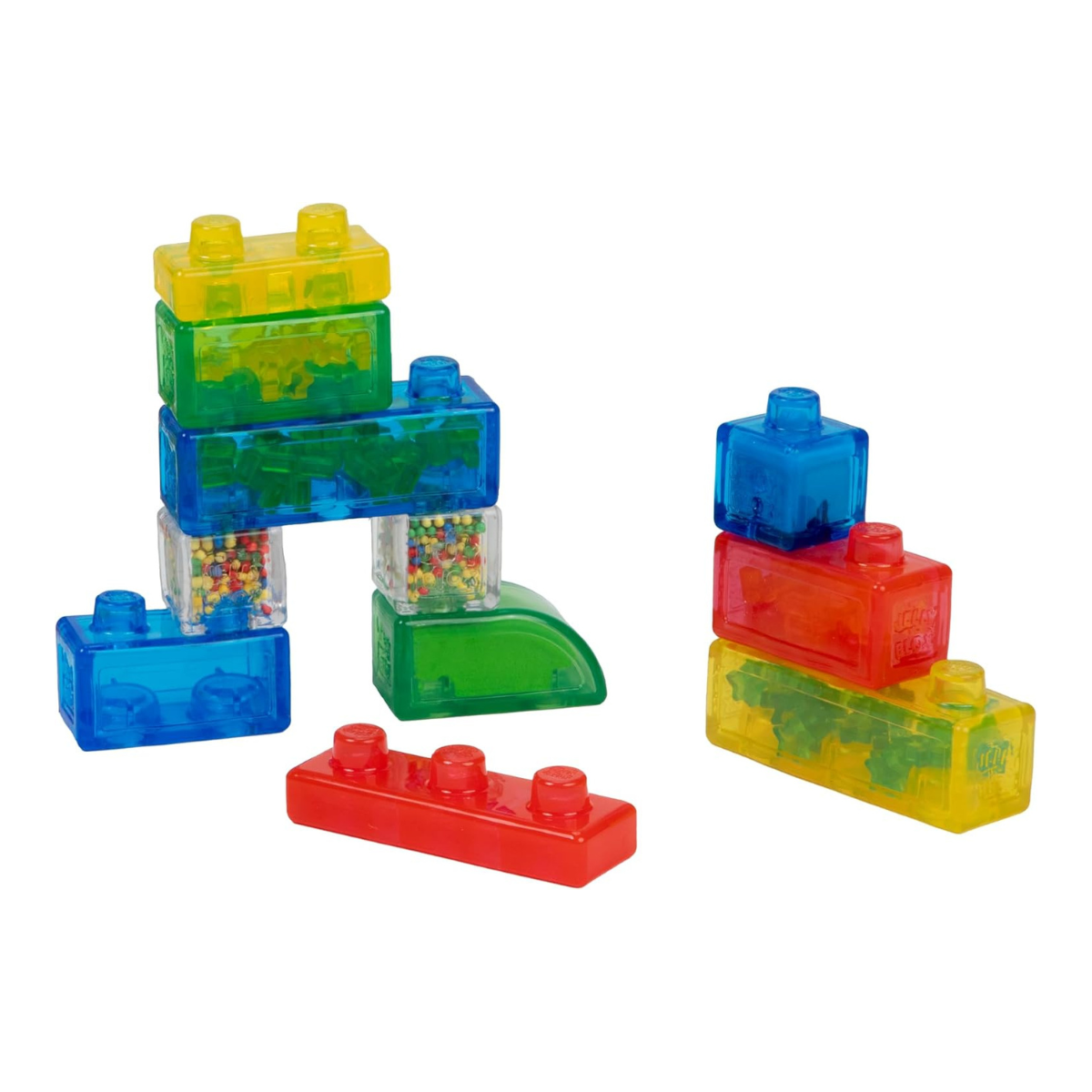 Goliath Jelly Blox Newbie Kit 12 Pieces, Soft Sensory Building Blocks for Toddlers, Squishy Stretchable Educational Toys, Mixed Colors, Developmental Fine Motor Playset, Ages 2+