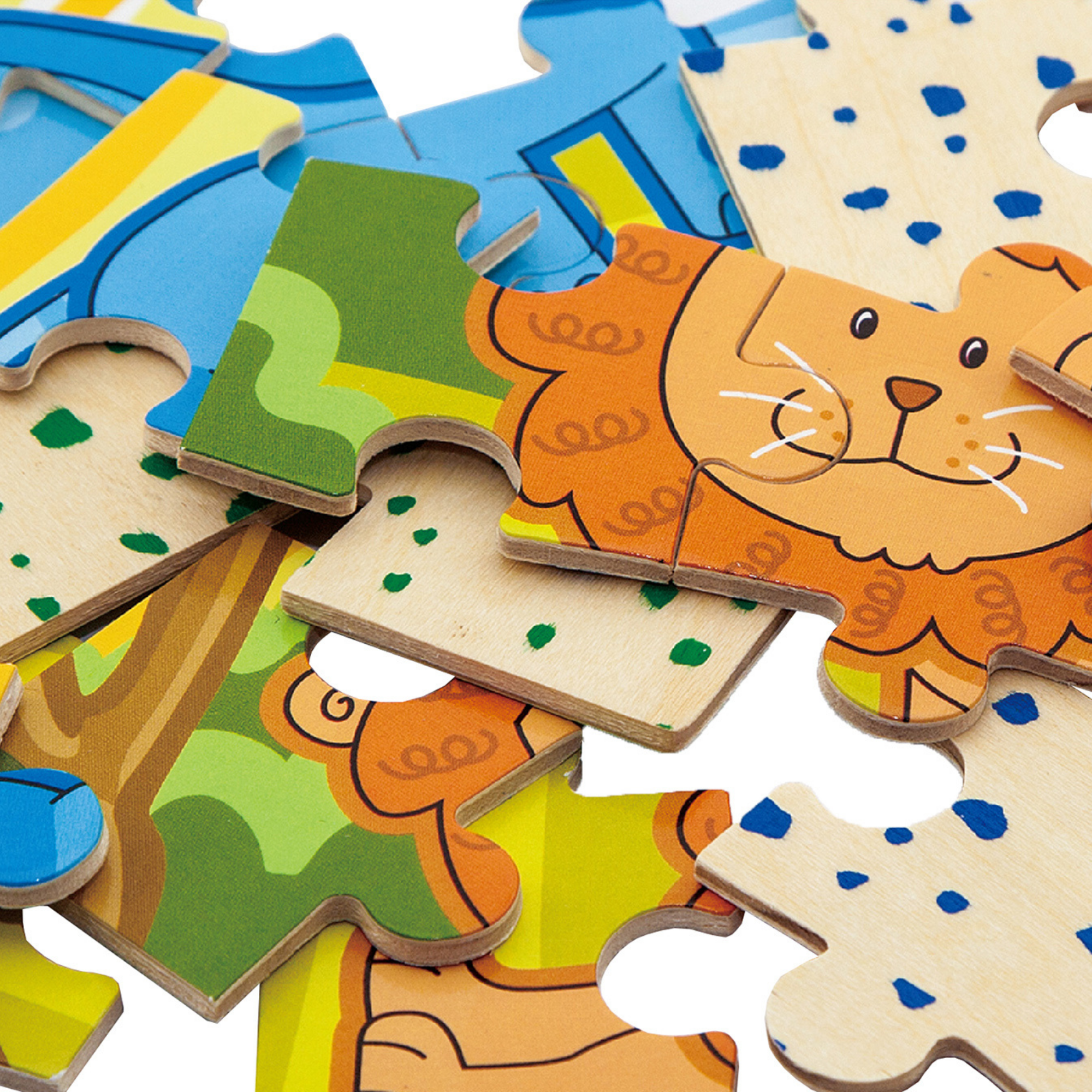 Viga Jungle Set, 48 Piece Jigsaw Puzzle, Montessori Wooden Toy, Develops Sensory, Cognitive & Fine Motor Skills, Non-Toxic & Eco-friendly Kids Educational Toy, Suitable for Boys and Girls Aged 2Y+