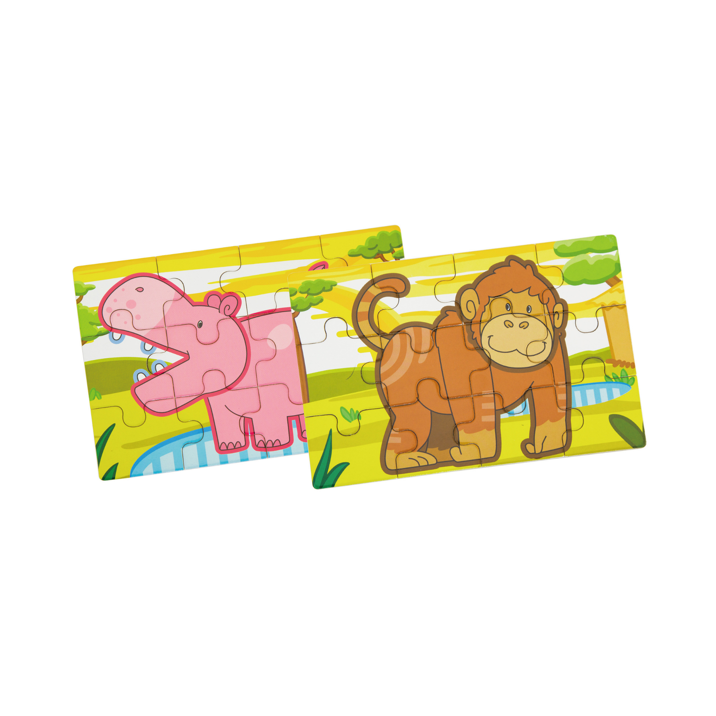 Viga Jungle Set, 48 Piece Jigsaw Puzzle, Montessori Wooden Toy, Develops Sensory, Cognitive & Fine Motor Skills, Non-Toxic & Eco-friendly Kids Educational Toy, Suitable for Boys and Girls Aged 2Y+