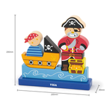 Viga Pirate, 10 Piece Magnetic Block Puzzle, Montessori Wooden Toy, Develops Sensory, Cognitive & Fine Motor Skills, Non-Toxic & Eco-friendly Kids Educational Toy, Suitable for Children Aged 2Y+