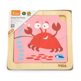 Viga Crab, 4 Piece Block Puzzle, Montessori Wooden Toy, Develops Sensory, Cognitive & Fine Motor Skills, Non-Toxic & Eco-friendly Kids Educational Toy, Suitable for Boys and Girls Aged 12M+