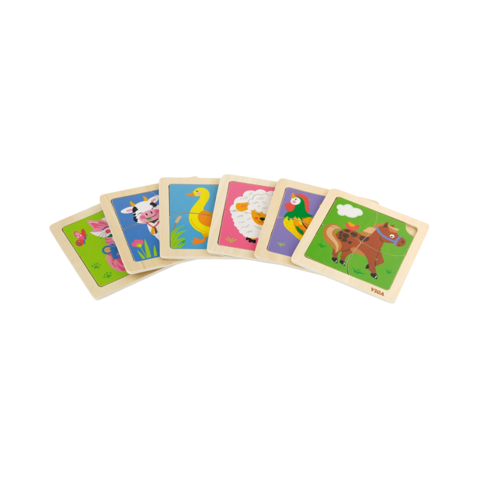Viga Crab, 4 Piece Block Puzzle, Montessori Wooden Toy, Develops Sensory, Cognitive & Fine Motor Skills, Non-Toxic & Eco-friendly Kids Educational Toy, Suitable for Boys and Girls Aged 12M+