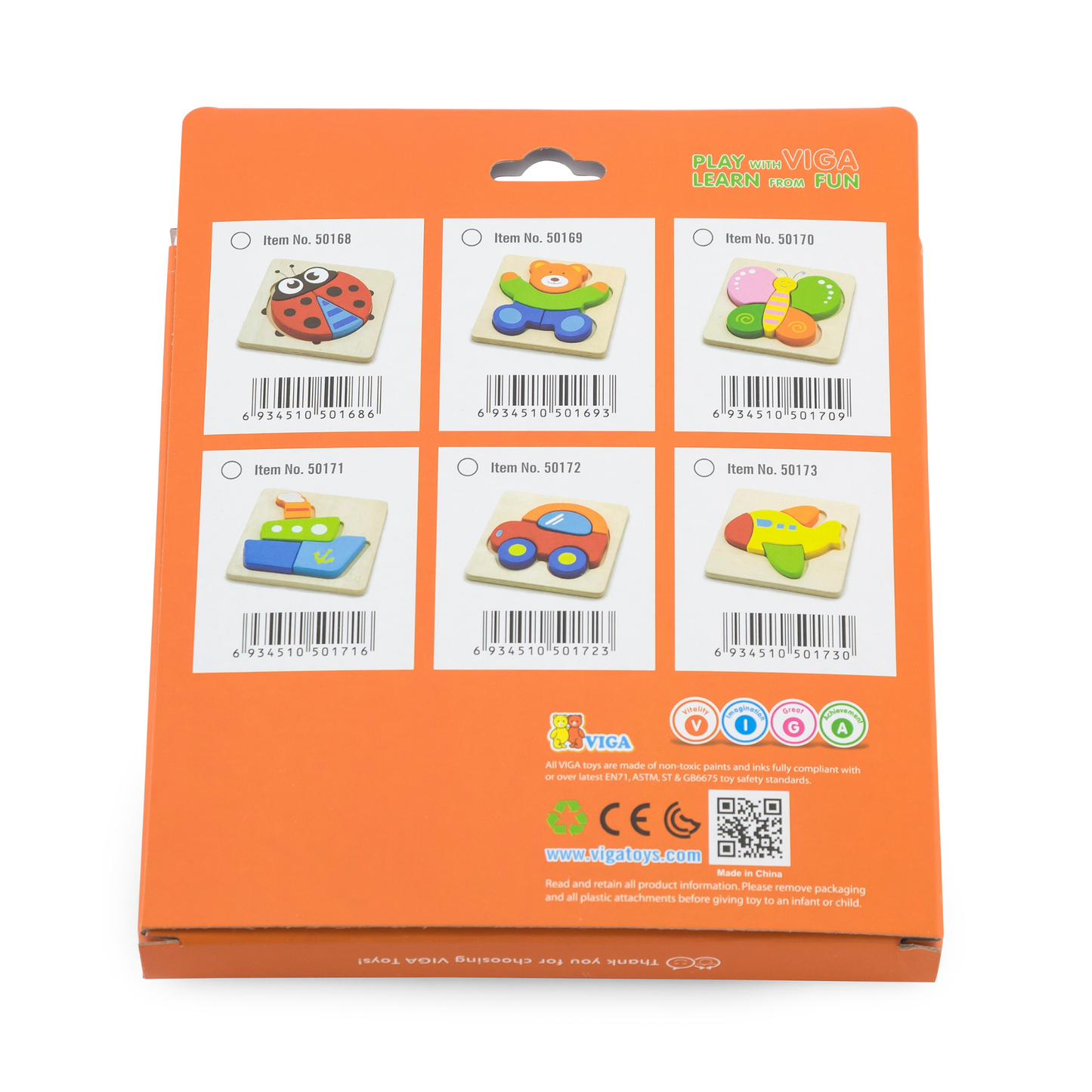Viga Butterfly, 5 Piece Block Puzzle, Montessori Wooden Toy, Develops Sensory, Cognitive & Fine Motor Skills, Non-Toxic & Eco-friendly Kids Educational Toy, Suitable for Boys and Girls Aged 18M+