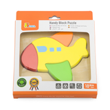 Viga Plane, 4 Piece Block Puzzle, Montessori Wooden Toy, Develops Sensory, Cognitive & Fine Motor Skills, Non-Toxic & Eco-friendly Kids Educational Toy, Suitable for Boys and Girls Aged 18M+