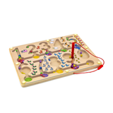 VIGA Magnetic Bead Trace – Number Puzzle for Toddlers, Montessori-Inspired Educational Toy with 2 Magnetic Wands, Develops Number Recognition, Hand-Eye Coordination & Social Skills, Wooden Toy, 18M+