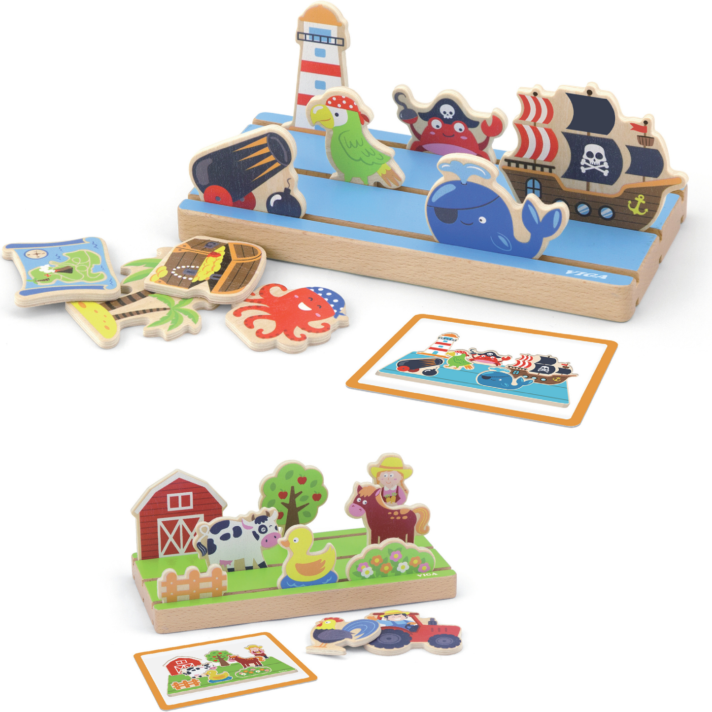 Viga Space & Distance Learning Toy, 1 Piece Montessori Wooden Playset for Toddlers, Develops Spatial Awareness & Fine Motor Skills, Solid Wood with Non-Toxic Paints, Eco-Friendly, Ages 18M+