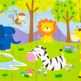 Viga Safari, 24 Piece Jigsaw Puzzle, Montessori Wooden Toy, Develops Sensory, Cognitive & Fine Motor Skills, Non-Toxic & Eco-friendly Kids Educational Toy, Suitable for Boys and Girls Aged 2Y+