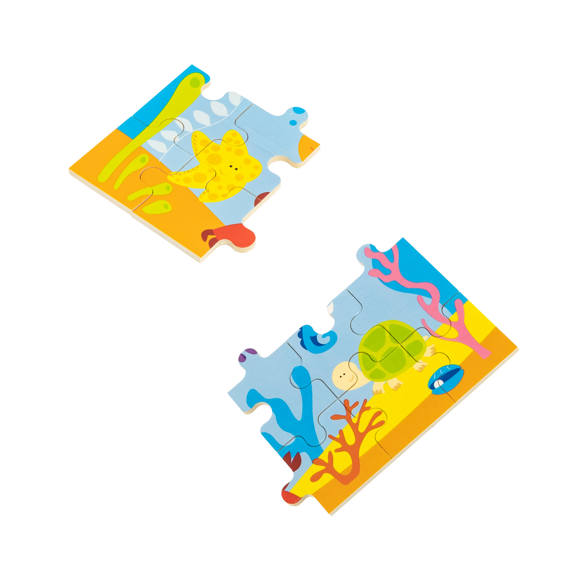 Viga Ocean, 24 Piece Jigsaw Puzzle, Montessori Wooden Toy, Develops Sensory, Cognitive & Fine Motor Skills, Non-Toxic & Eco-friendly Kids Educational Toy, Suitable for Boys and Girls Aged 2Y+
