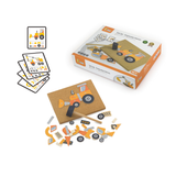 Viga Tack Zap Construction Vehicles Set, Montessori Wooden Hammer Toy with 45 Pieces & Design Cards, Builds Motor Skills & Logic, Eco-Friendly & Non-Toxic, for Boys & Girls Ages 3+