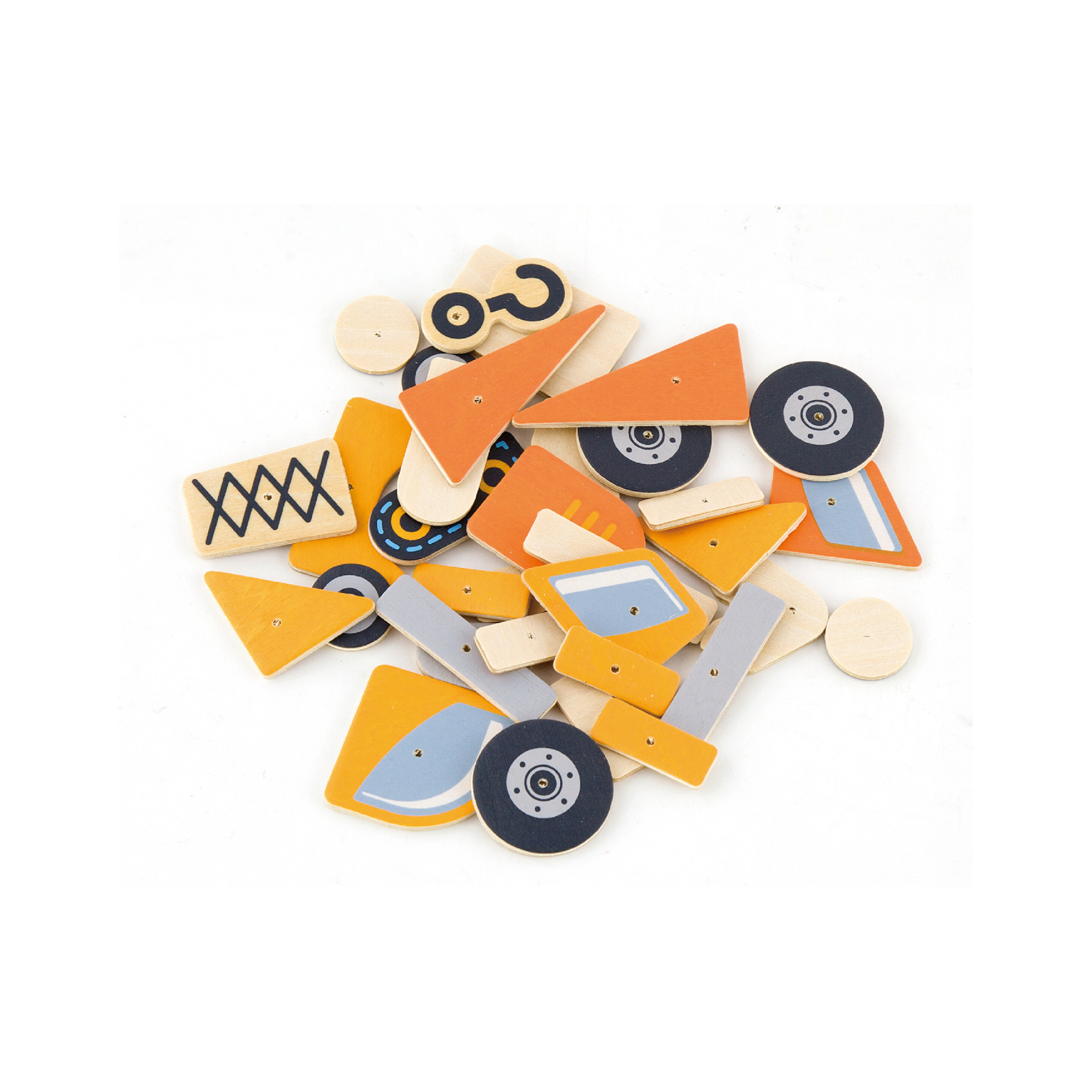 Viga Tack Zap Construction Vehicles Set, Montessori Wooden Hammer Toy with 45 Pieces & Design Cards, Builds Motor Skills & Logic, Eco-Friendly & Non-Toxic, for Boys & Girls Ages 3+